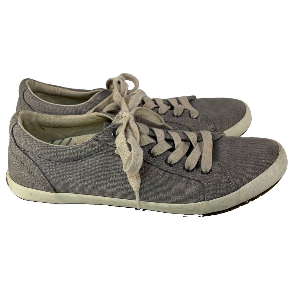 Taos Star Gray Canvas Women's Size 10 Sneakers Lace Up Shoes